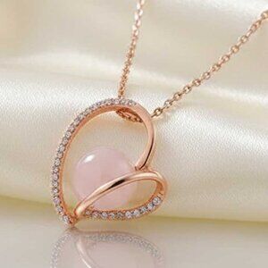 2/$40 Ladies Rose Gold Heart Necklace